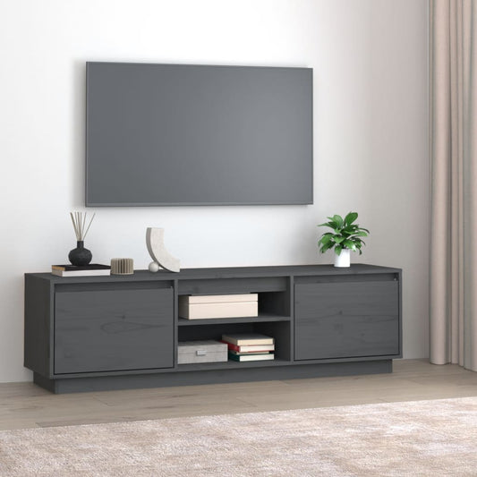 TV-taso harmaa 140x35x40 cm täysi mänty - Sisustajankoti.fi