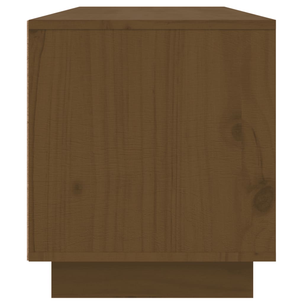 TV-taso hunajanruskea 140x35x40 cm täysi mänty - Sisustajankoti.fi