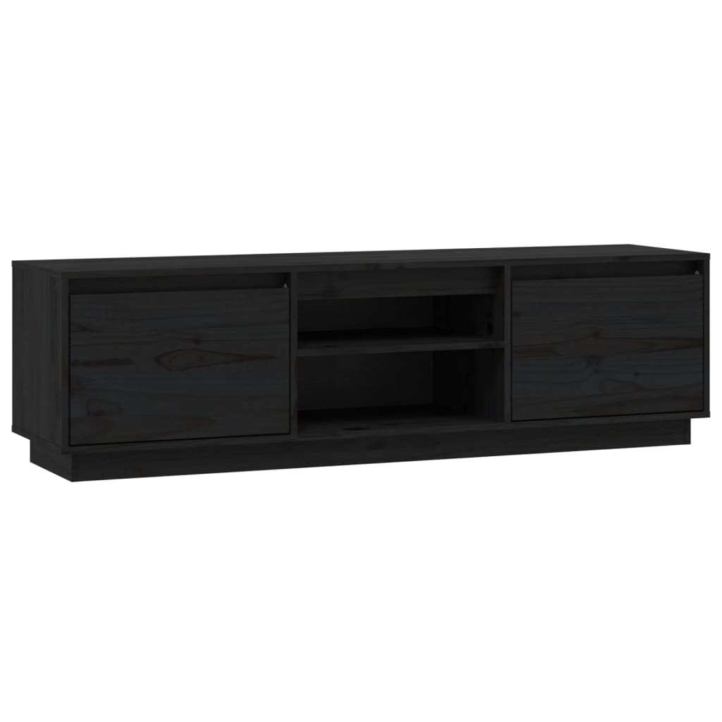 TV-taso musta 140x35x40 cm täysi mänty - Sisustajankoti.fi