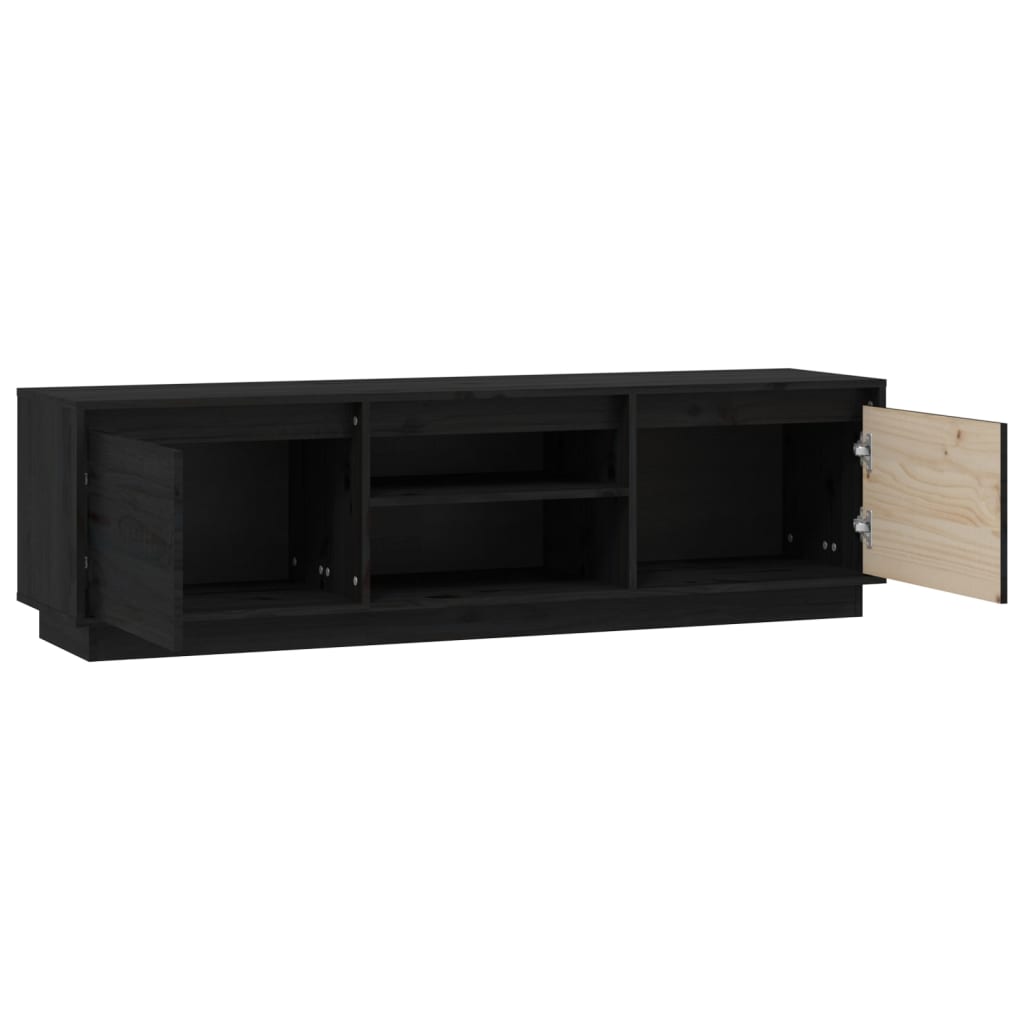 TV-taso musta 140x35x40 cm täysi mänty - Sisustajankoti.fi