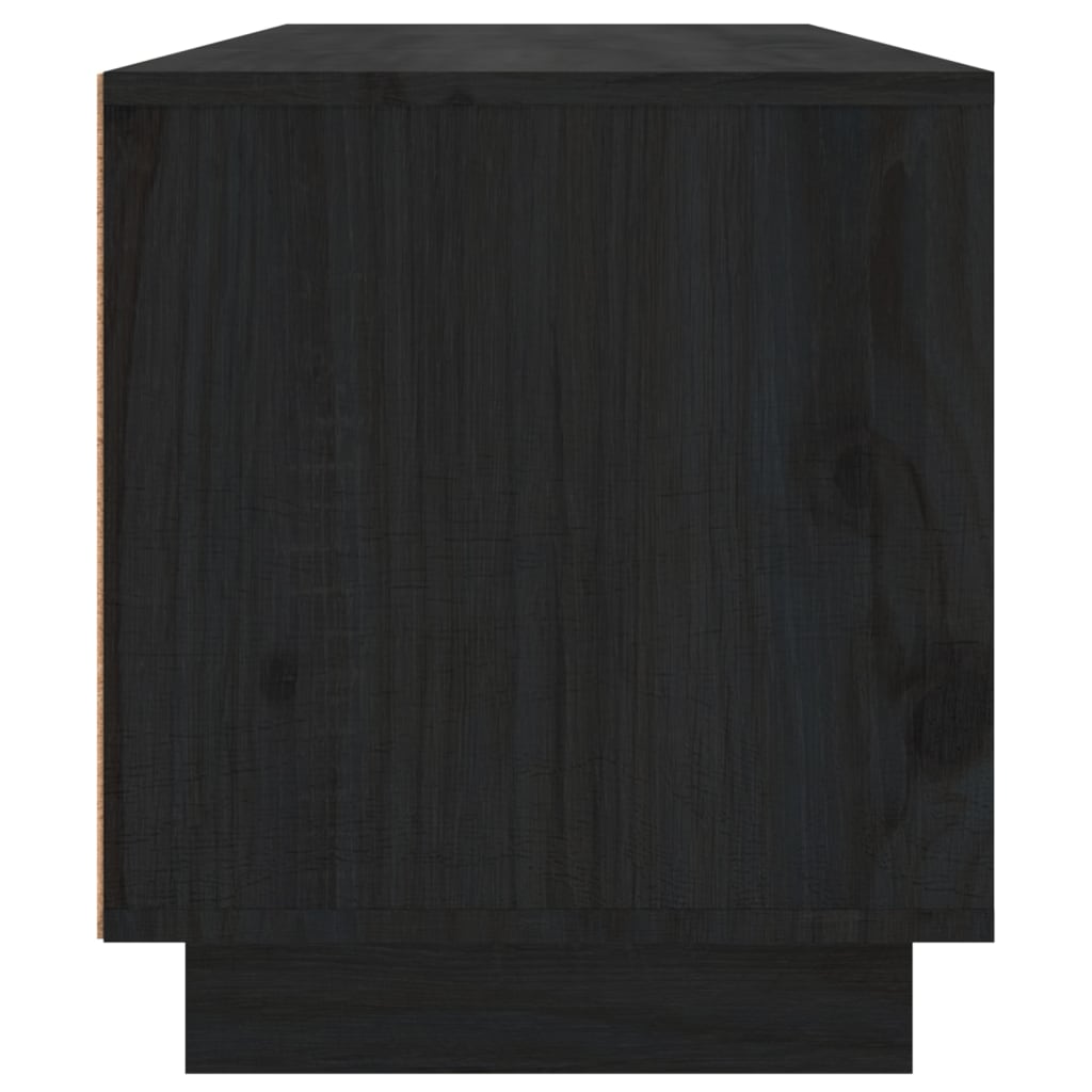TV-taso musta 140x35x40 cm täysi mänty - Sisustajankoti.fi