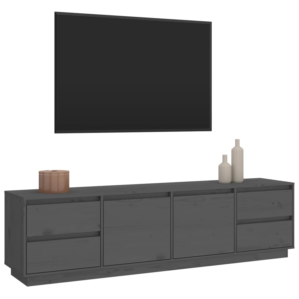 TV-taso harmaa 176x37x47,5 cm täysi mänty - Sisustajankoti.fi
