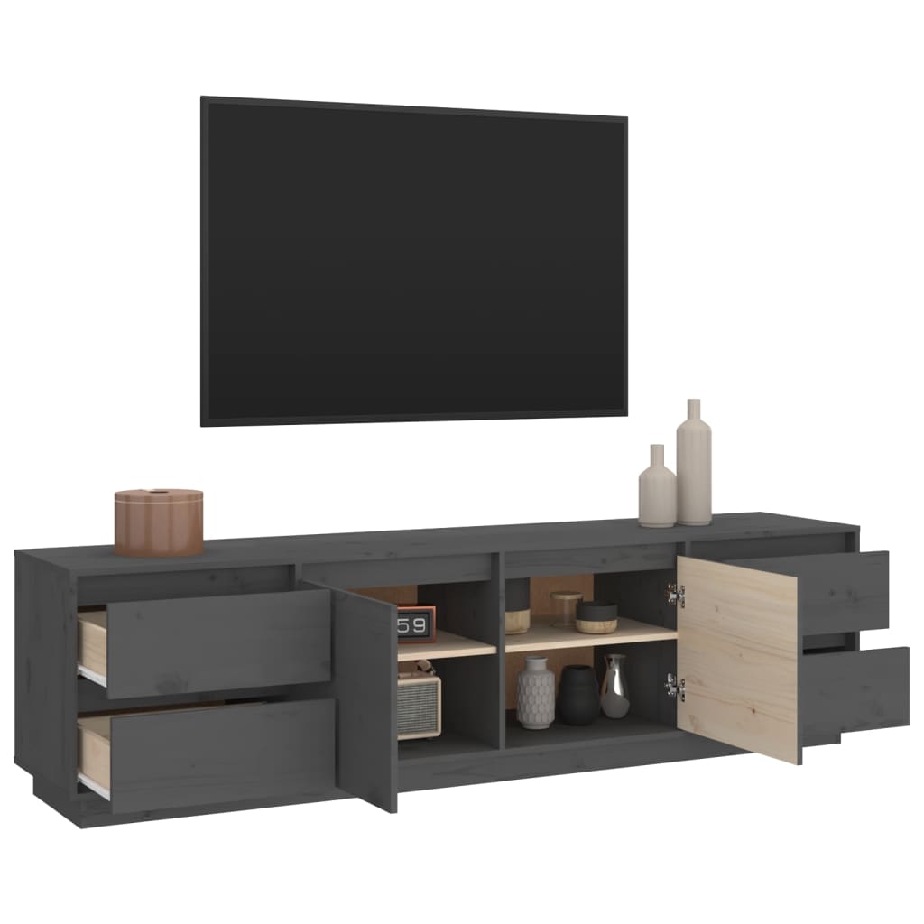TV-taso harmaa 176x37x47,5 cm täysi mänty - Sisustajankoti.fi