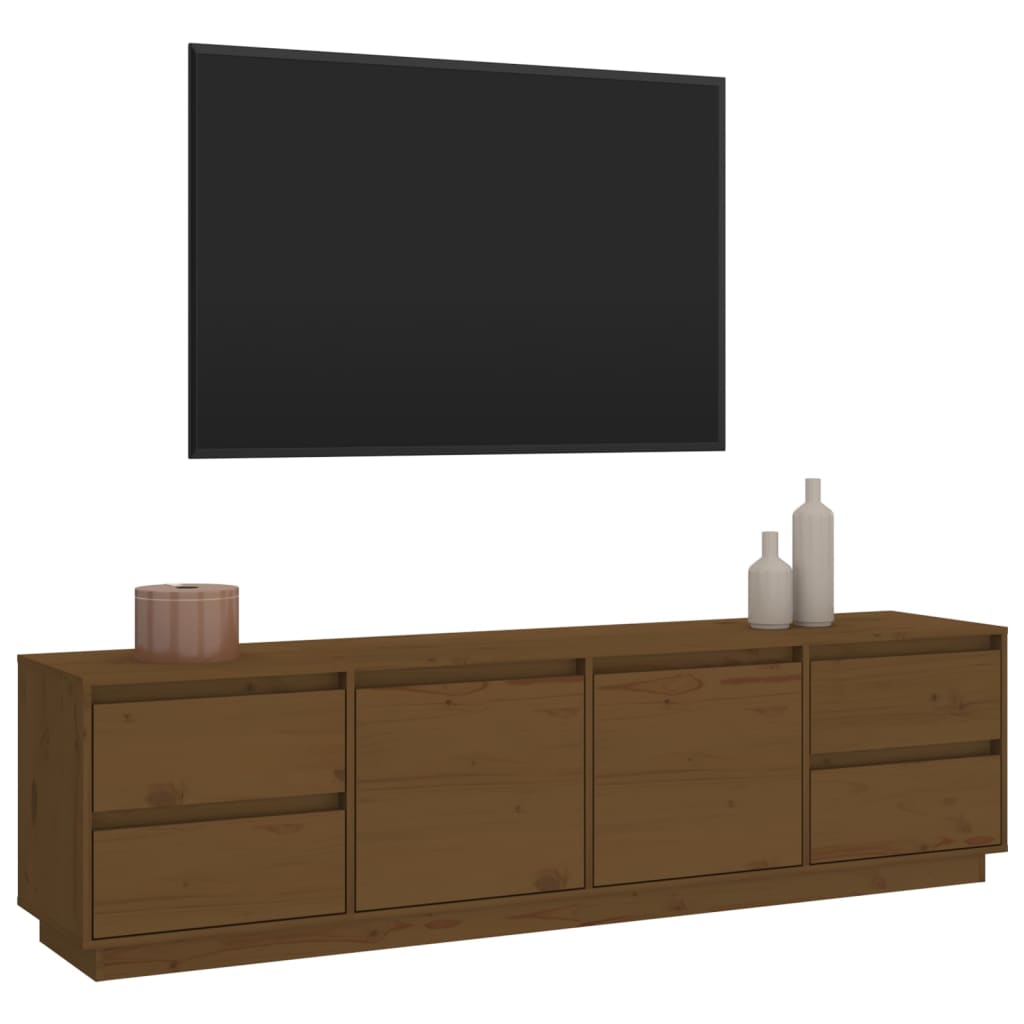 TV-taso hunajanruskea 176x37x47,5 cm täysi mänty - Sisustajankoti.fi
