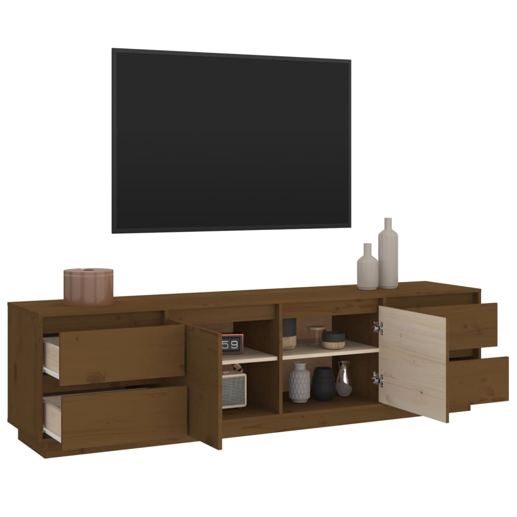 TV-taso hunajanruskea 176x37x47,5 cm täysi mänty - Sisustajankoti.fi