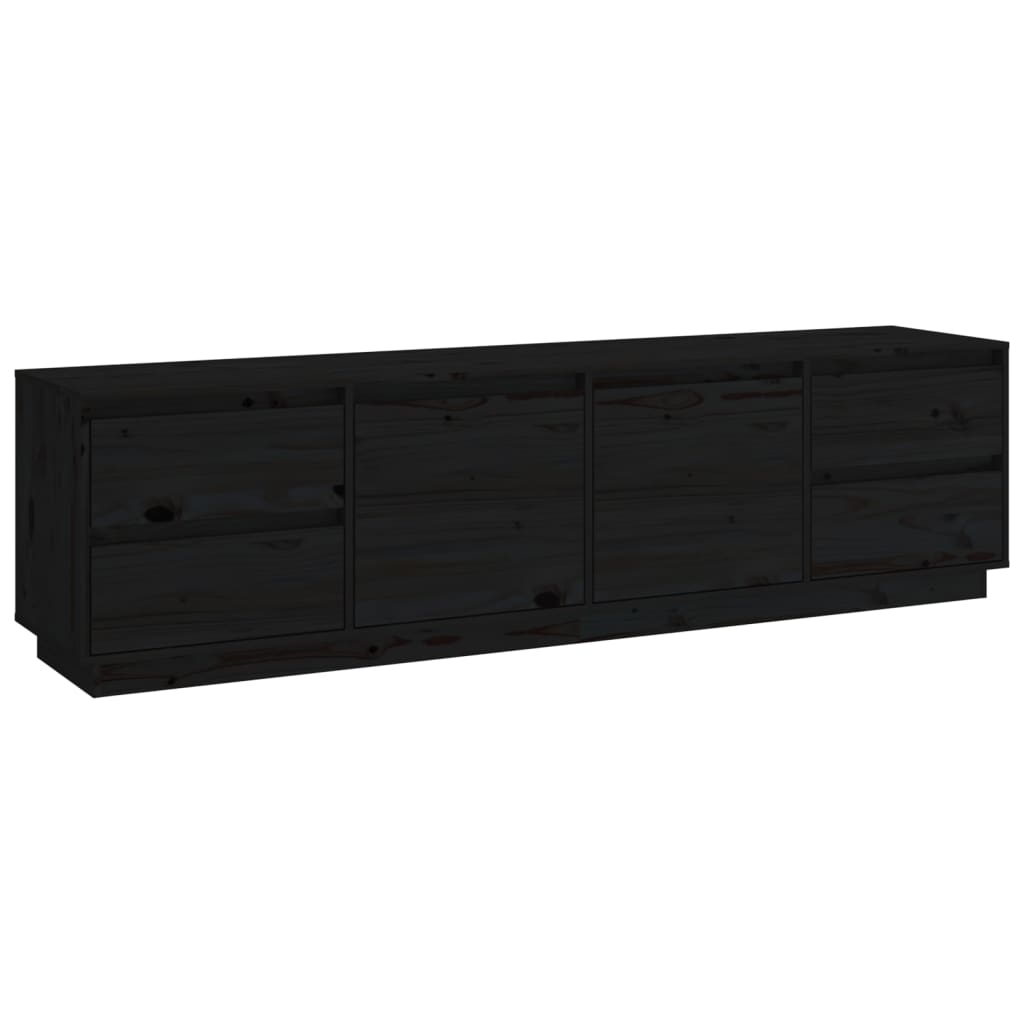 TV-taso musta 176x37x47,5 cm täysi mänty - Sisustajankoti.fi
