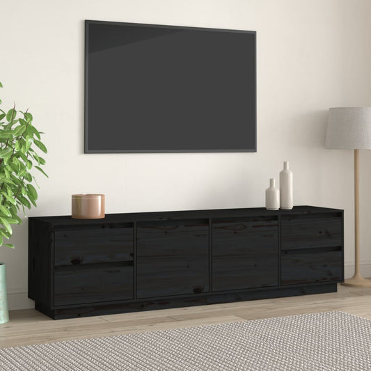 TV-taso musta 176x37x47,5 cm täysi mänty - Sisustajankoti.fi