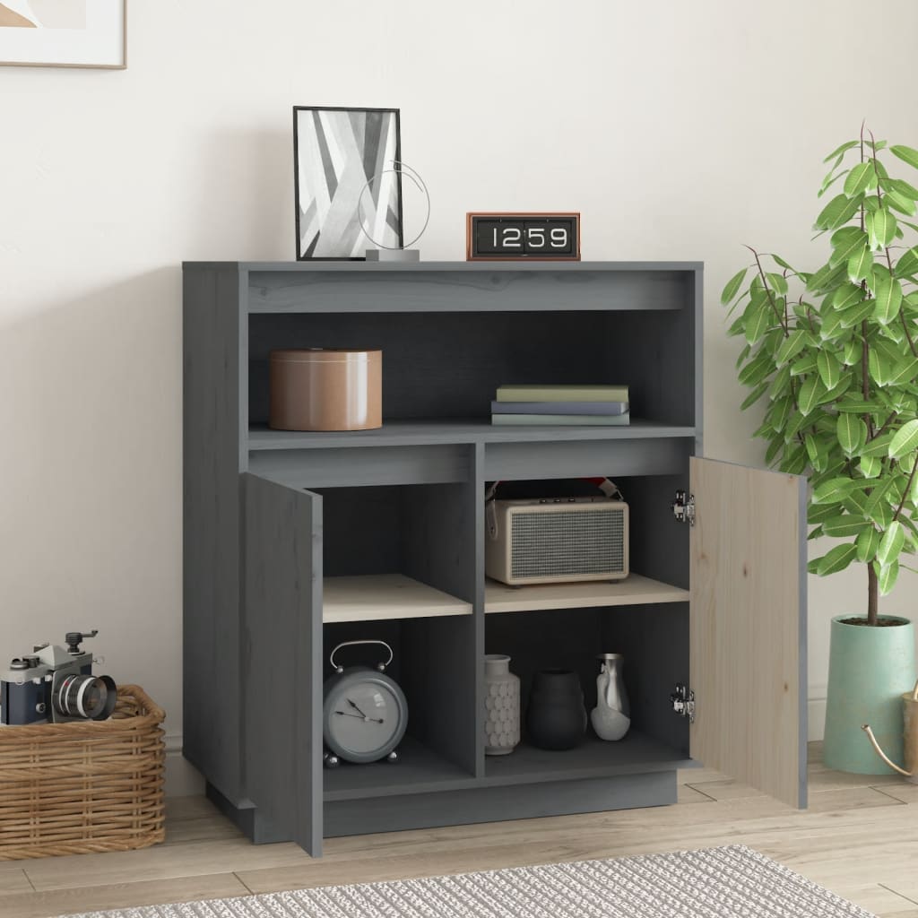Senkki harmaa 70x34x80 cm täysi mänty - Sisustajankoti.fi