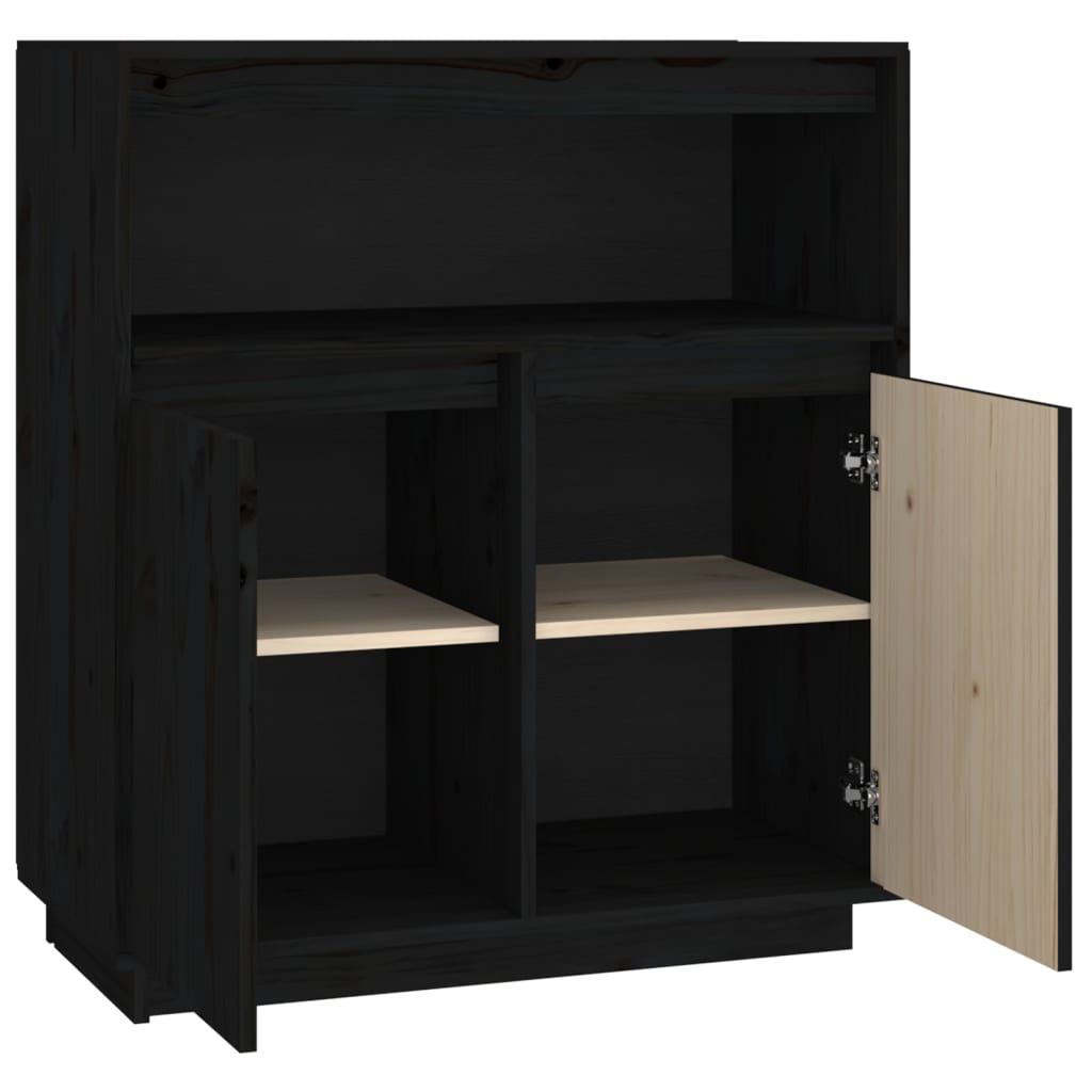 Senkki musta 70x34x80 cm täysi mänty - Sisustajankoti.fi