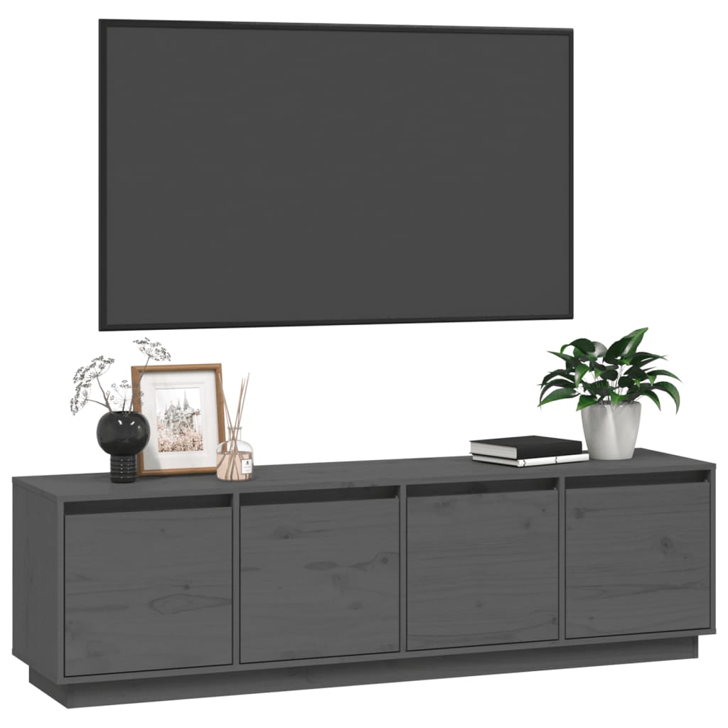TV-taso harmaa 156x37x45 cm täysi mänty - Sisustajankoti.fi