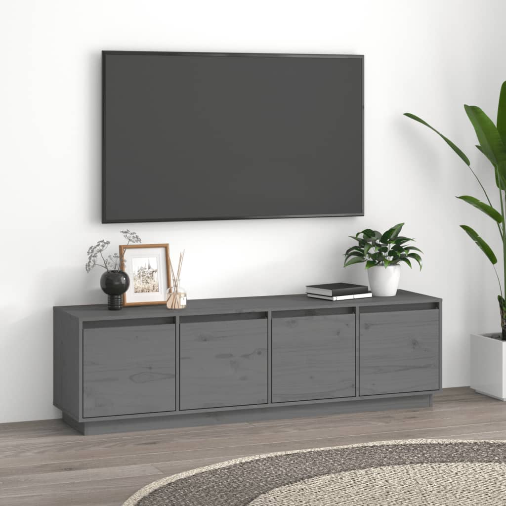 TV-taso harmaa 156x37x45 cm täysi mänty - Sisustajankoti.fi