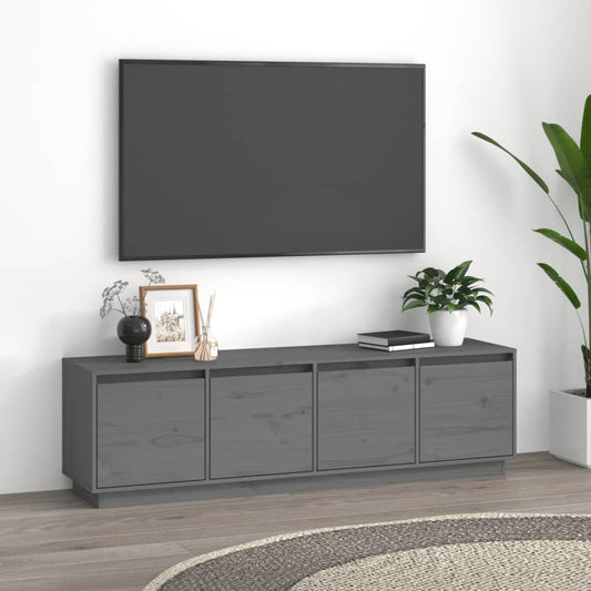 TV-taso harmaa 156x37x45 cm täysi mänty - Sisustajankoti.fi