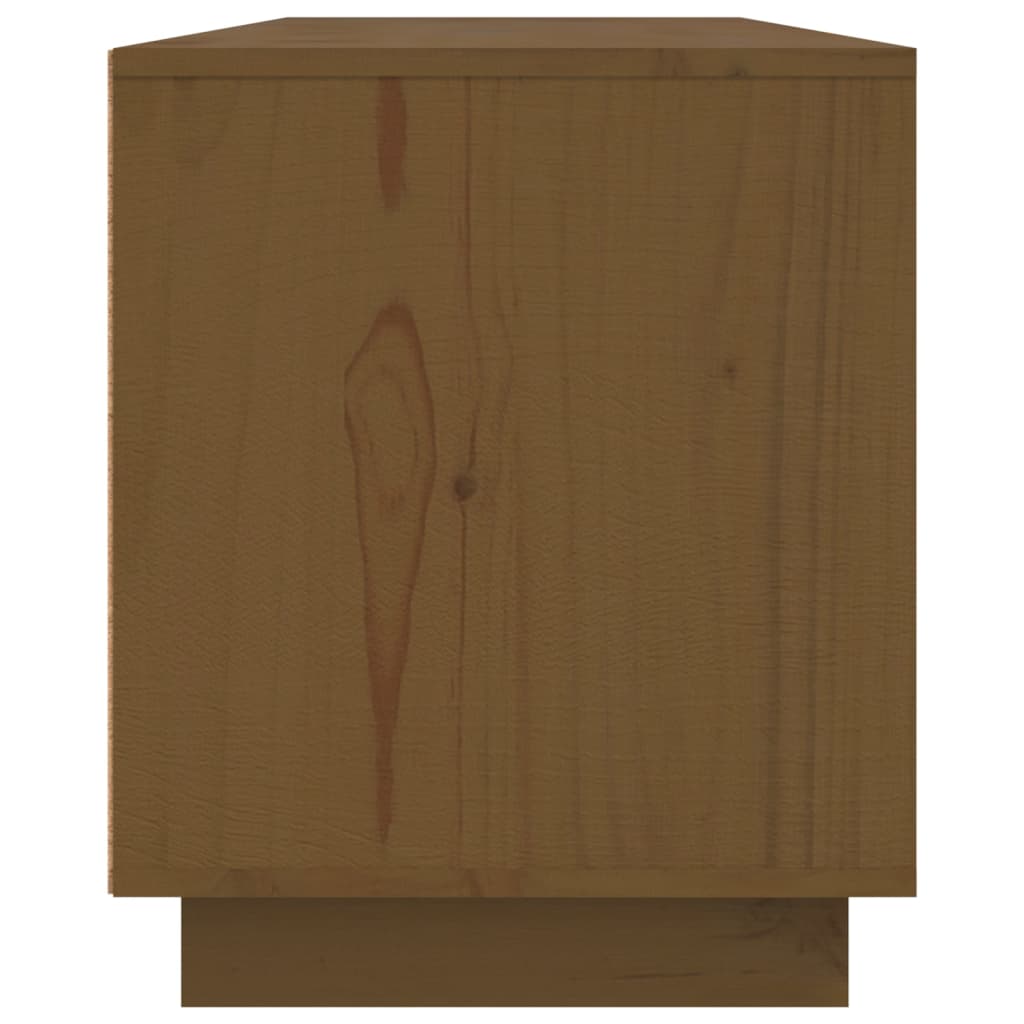 TV-taso hunajanruskea 156x37x45 cm täysi mänty - Sisustajankoti.fi