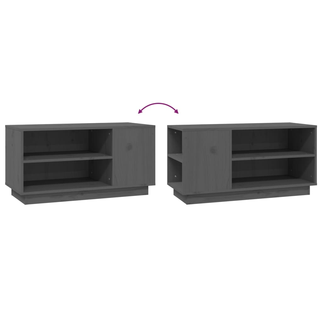 TV-taso harmaa 80x35x40,5 cm täysi mänty - Sisustajankoti.fi