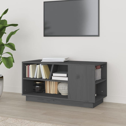 TV-taso harmaa 80x35x40,5 cm täysi mänty - Sisustajankoti.fi