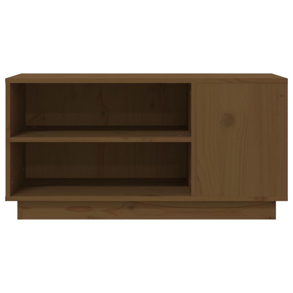 TV-taso hunajanruskea 80x35x40,5 cm täysi mänty - Sisustajankoti.fi