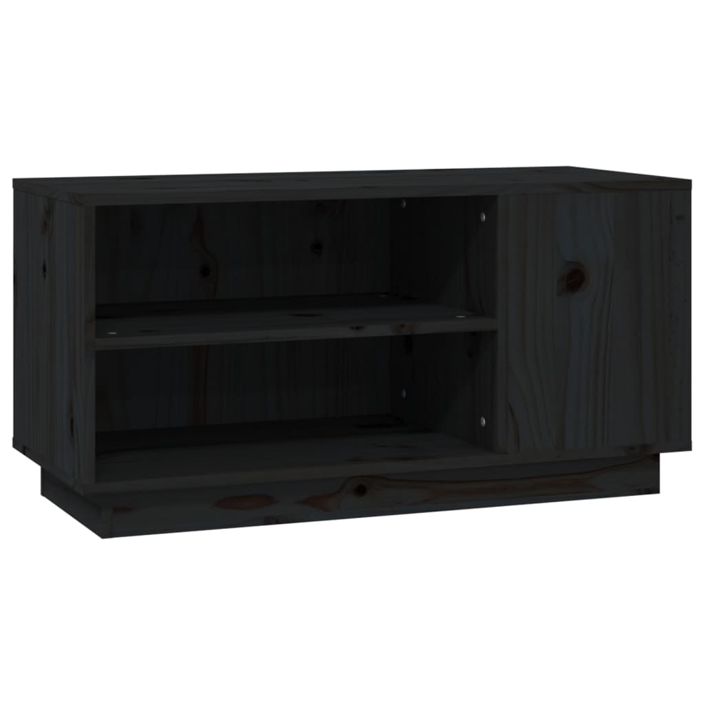 TV-taso musta 80x35x40,5 cm täysi mänty - Sisustajankoti.fi