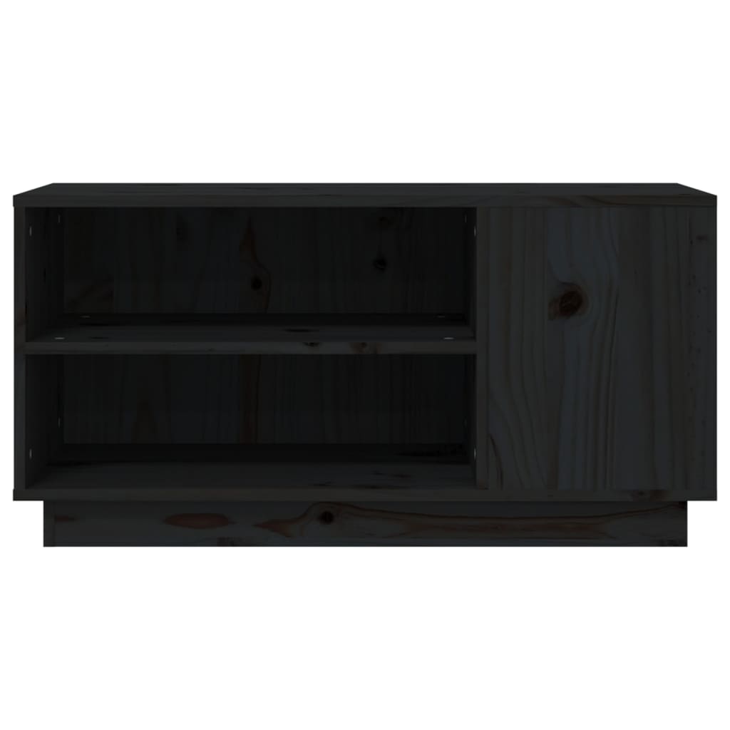 TV-taso musta 80x35x40,5 cm täysi mänty - Sisustajankoti.fi