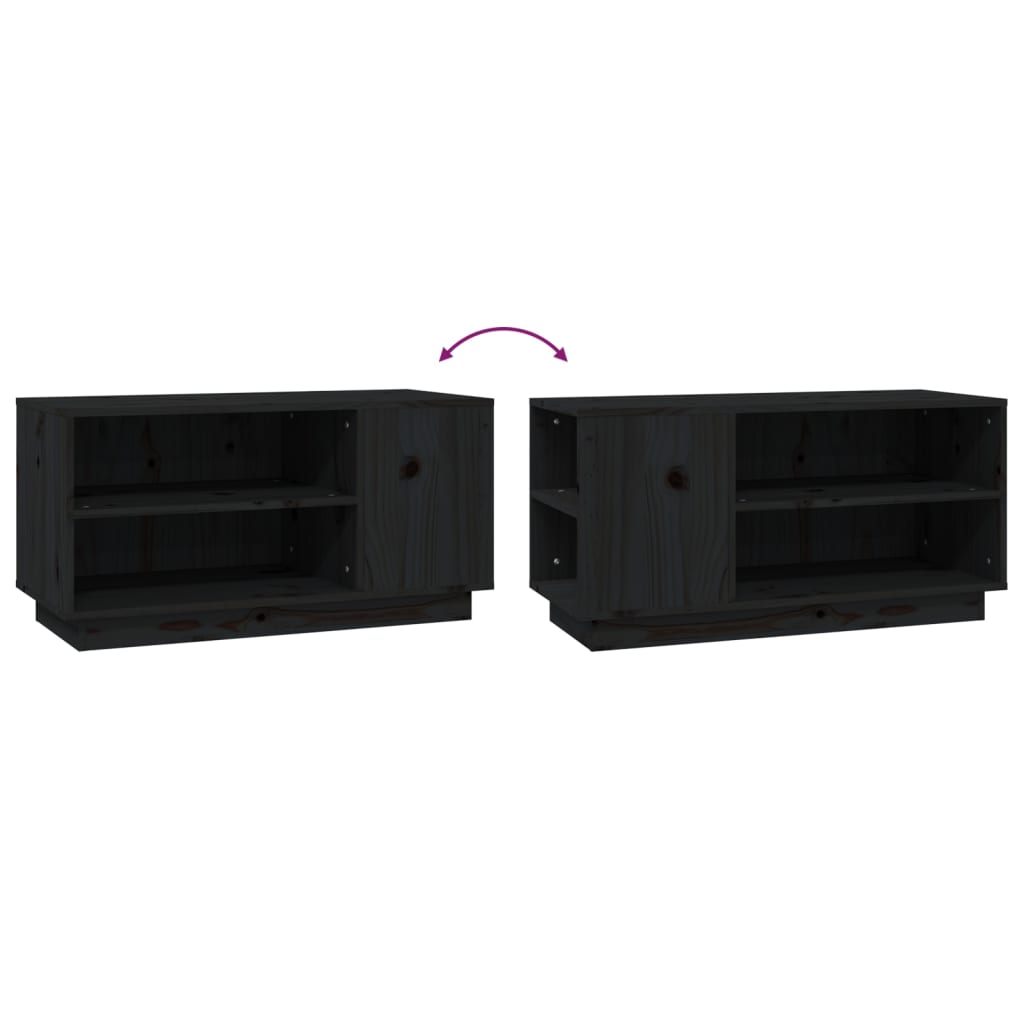 TV-taso musta 80x35x40,5 cm täysi mänty - Sisustajankoti.fi
