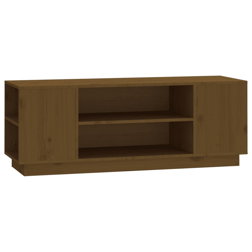 TV-taso hunajanruskea 110x35x40,5 cm täysi mänty - Sisustajankoti.fi