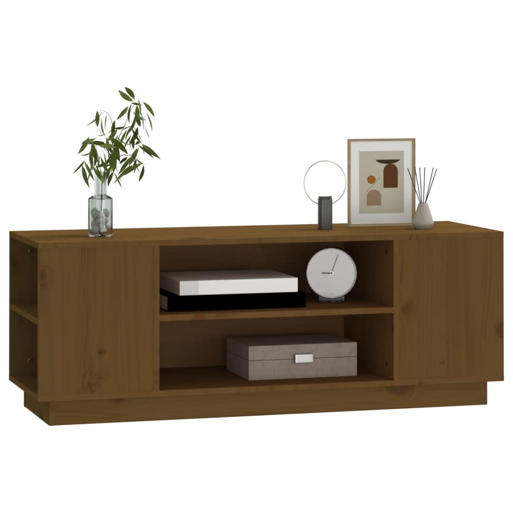 TV-taso hunajanruskea 110x35x40,5 cm täysi mänty - Sisustajankoti.fi