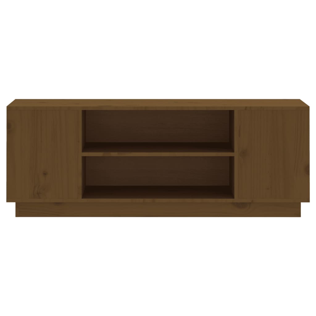 TV-taso hunajanruskea 110x35x40,5 cm täysi mänty - Sisustajankoti.fi