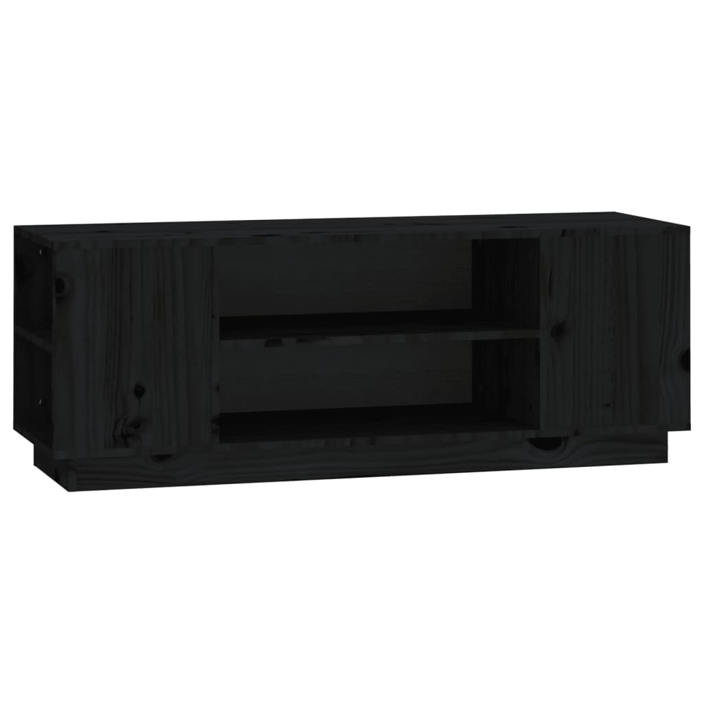 TV-taso musta 110x35x40,5 cm täysi mänty - Sisustajankoti.fi