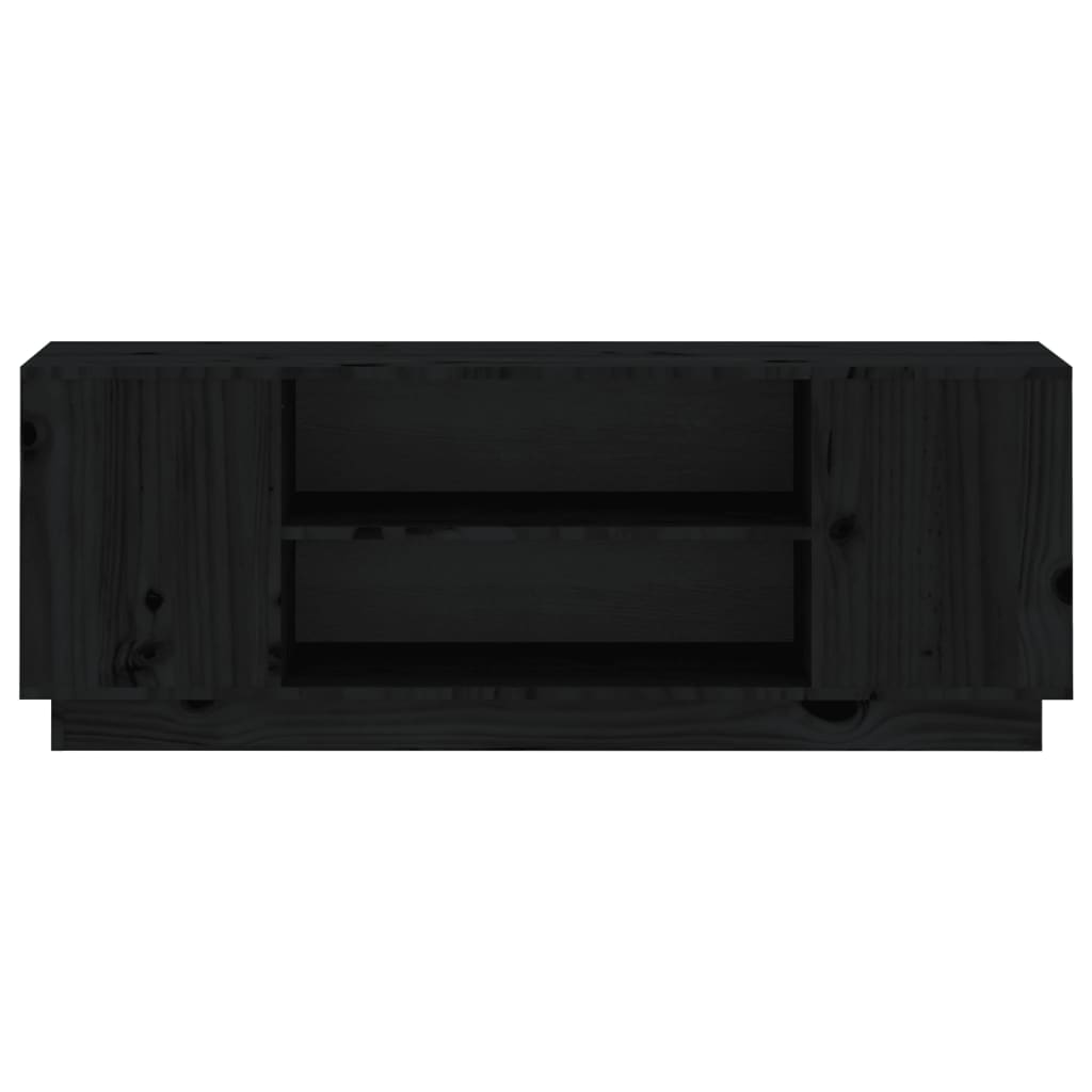 TV-taso musta 110x35x40,5 cm täysi mänty - Sisustajankoti.fi