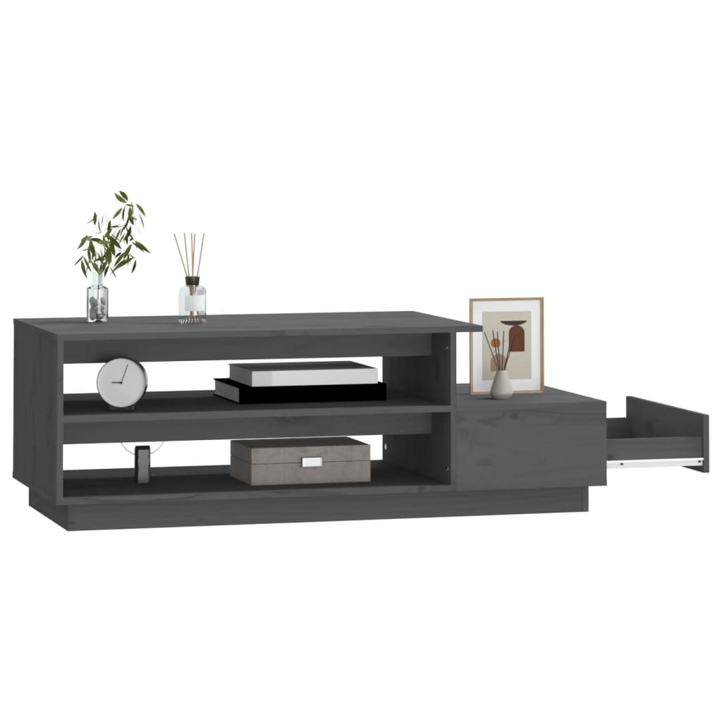 Sohvapöytä harmaa 120x50x40,5 cm täysi mänty - Sisustajankoti.fi