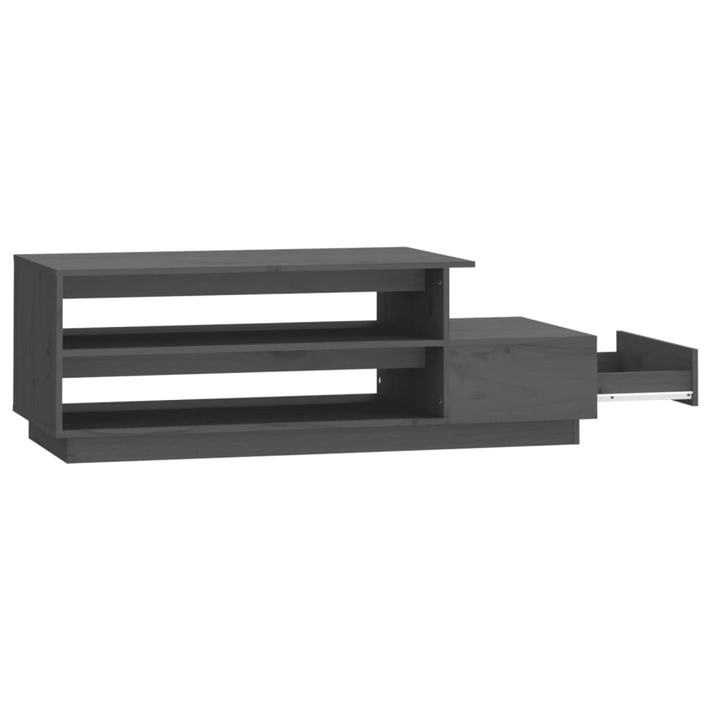 Sohvapöytä harmaa 120x50x40,5 cm täysi mänty - Sisustajankoti.fi