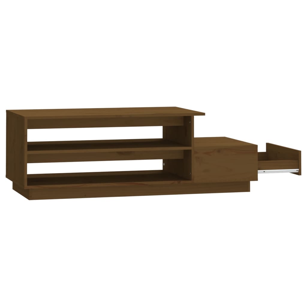 Sohvapöytä hunajanruskea 120x50x40,5 cm täysi mänty - Sisustajankoti.fi