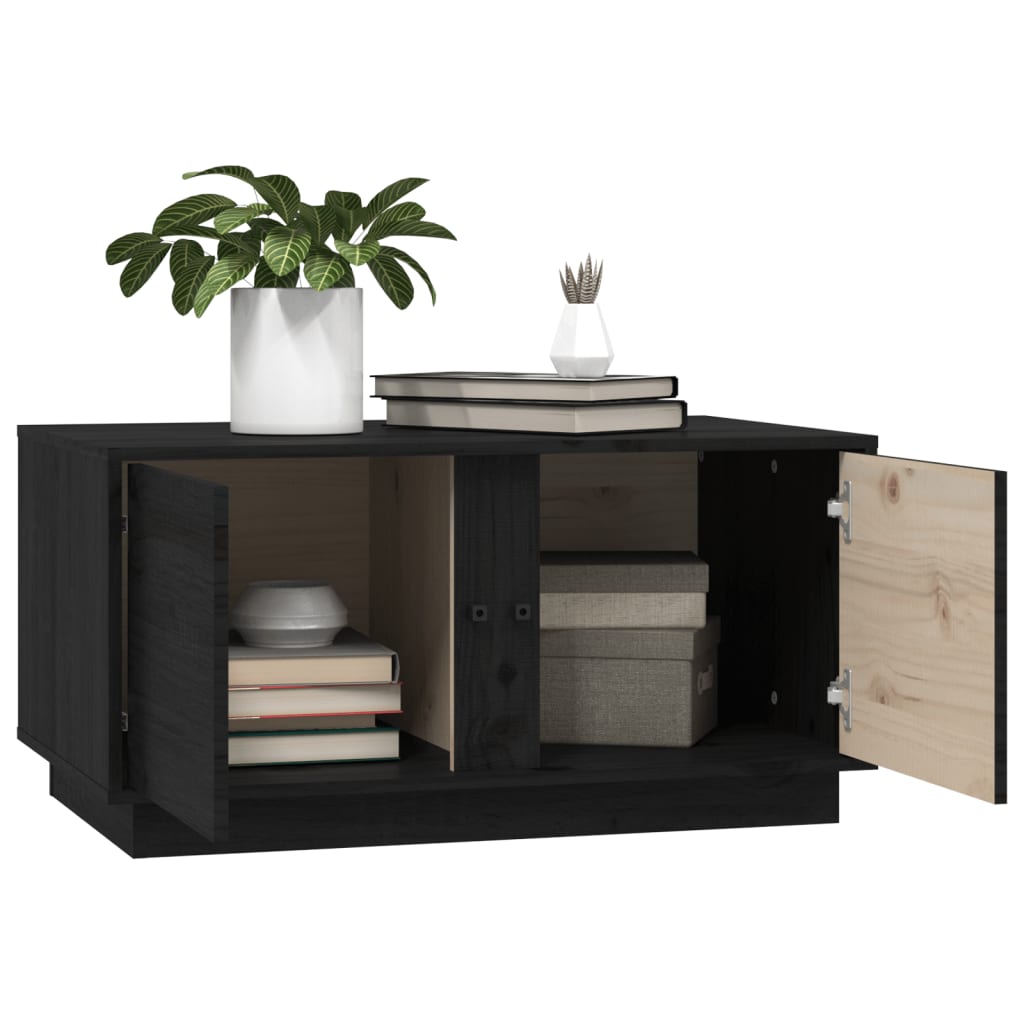 Sohvapöytä musta 80x50x40 cm täysi mänty - Sisustajankoti.fi