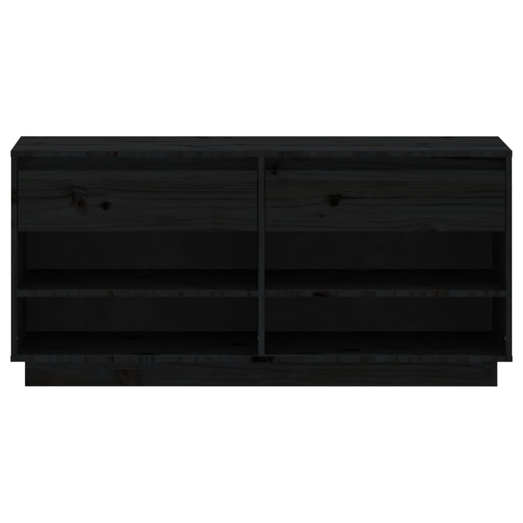 Kenkäkaappi musta 110x34x52 cm täysi mänty - Sisustajankoti.fi