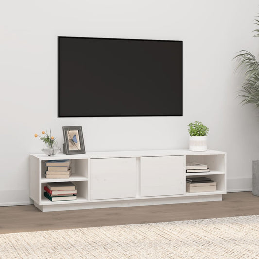 TV-taso valkoinen 156x40x40 cm täysi mänty - Sisustajankoti.fi