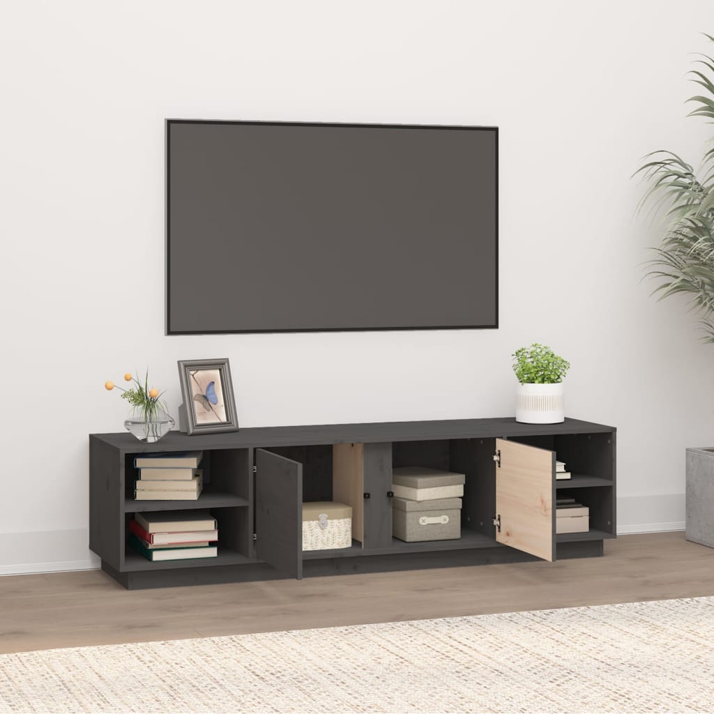 TV-taso harmaa 156x40x40 cm täysi mänty - Sisustajankoti.fi