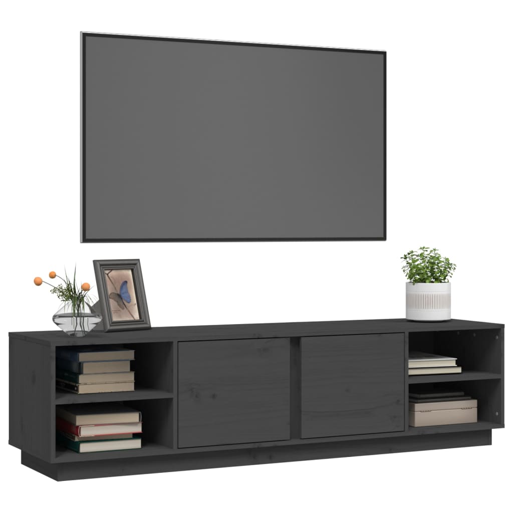 TV-taso harmaa 156x40x40 cm täysi mänty - Sisustajankoti.fi