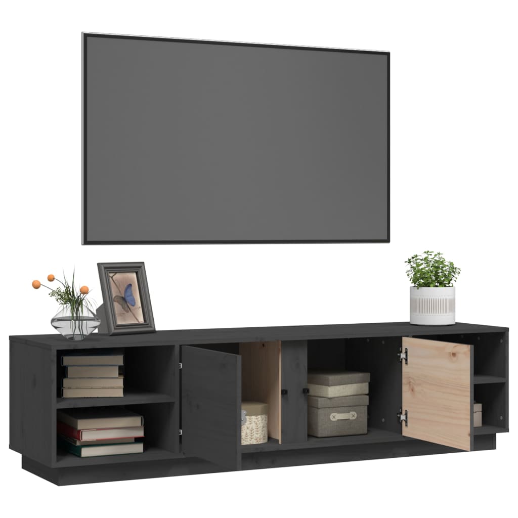 TV-taso harmaa 156x40x40 cm täysi mänty - Sisustajankoti.fi