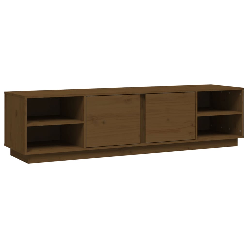 TV-taso hunajanruskea 156x40x40 cm täysi mänty - Sisustajankoti.fi