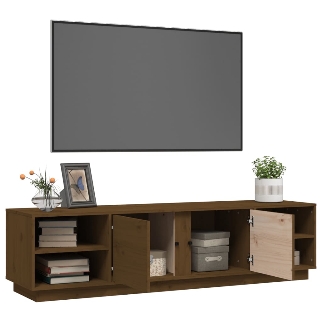 TV-taso hunajanruskea 156x40x40 cm täysi mänty - Sisustajankoti.fi