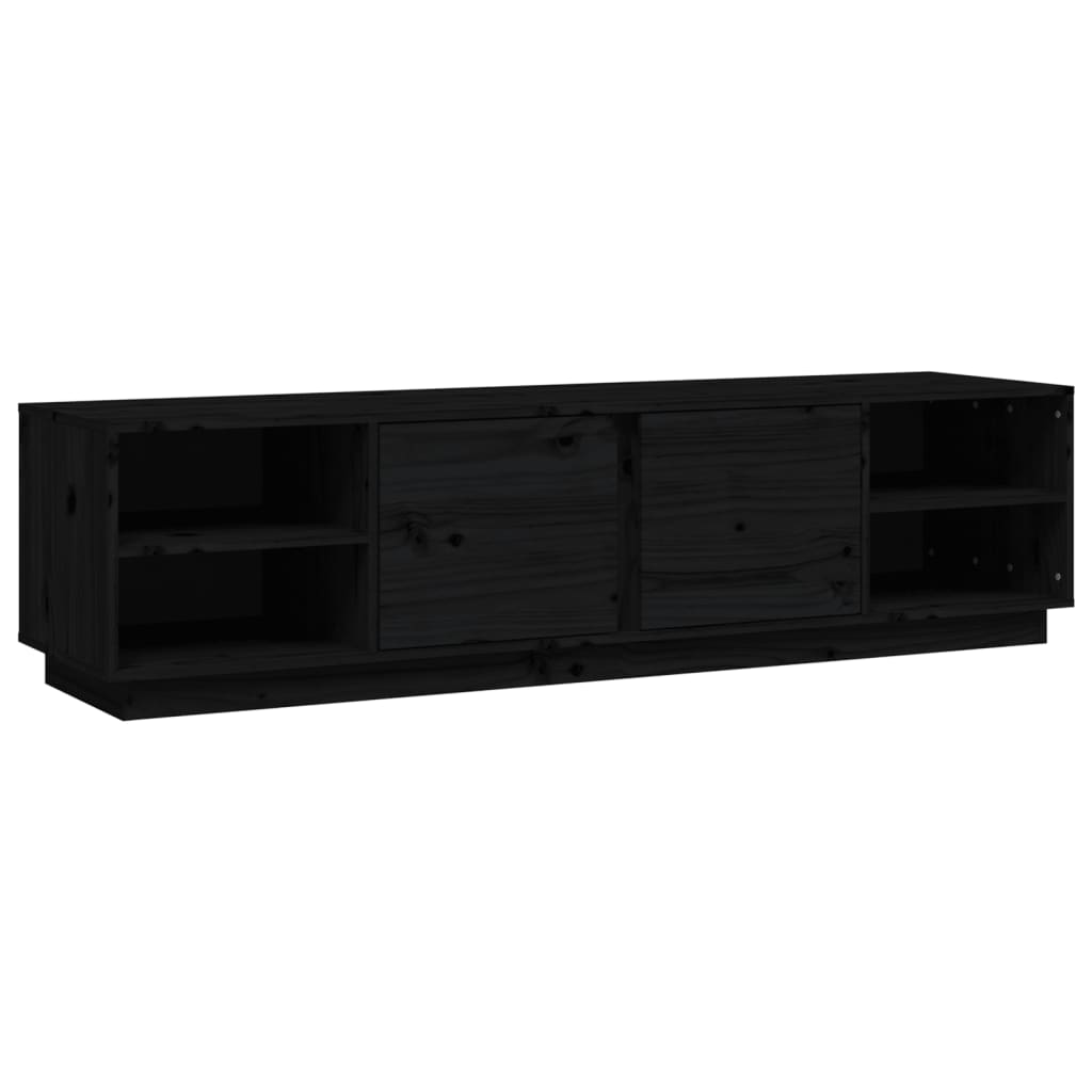 TV-taso musta 156x40x40 cm täysi mänty - Sisustajankoti.fi