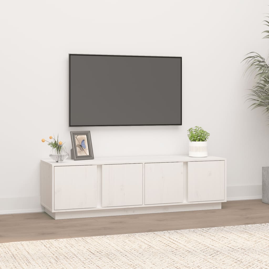 TV-taso valkoinen 140x40x40 cm täysi mänty - Sisustajankoti.fi