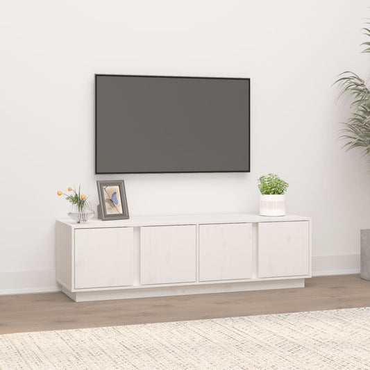 TV-taso valkoinen 140x40x40 cm täysi mänty - Sisustajankoti.fi
