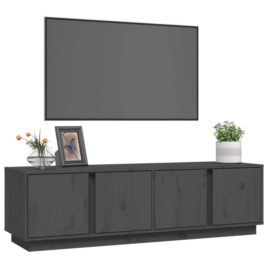 TV-taso harmaa 140x40x40 cm täysi mänty - Sisustajankoti.fi
