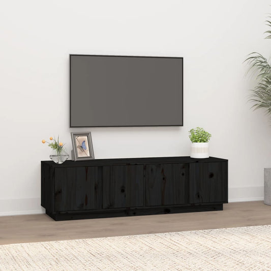 TV-taso musta 140x40x40 cm täysi mänty - Sisustajankoti.fi