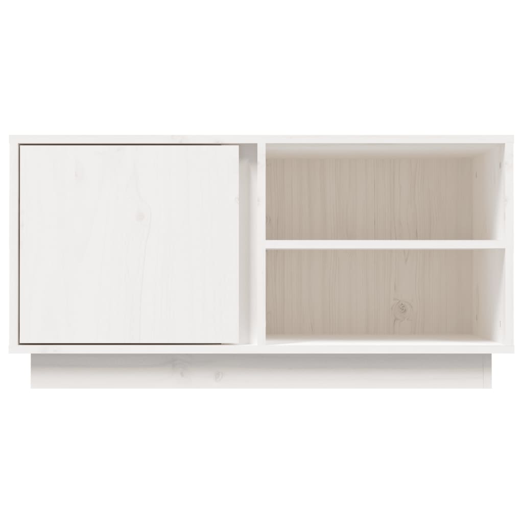 TV-taso valkoinen 80x35x40,5 cm täysi mänty - Sisustajankoti.fi