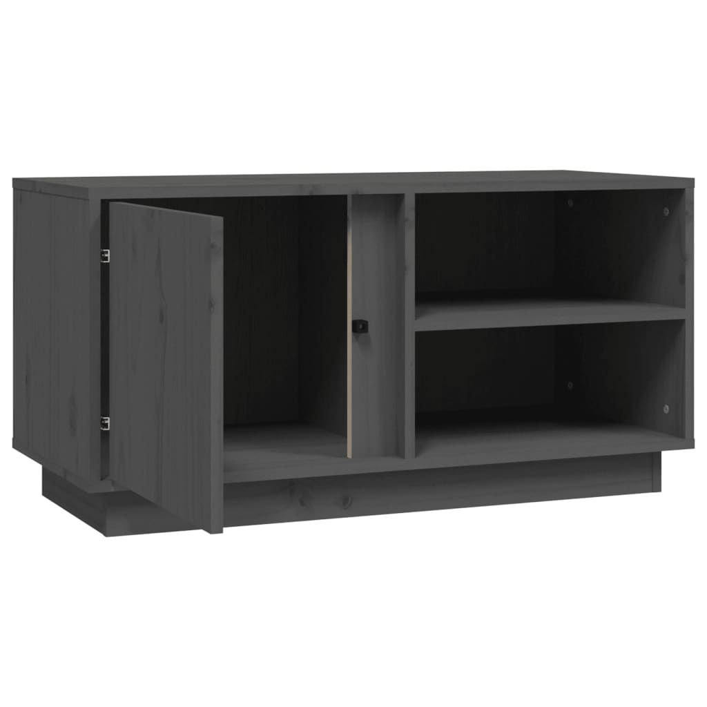 TV-taso harmaa 80x35x40,5 cm täysi mänty - Sisustajankoti.fi