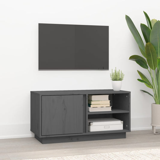 TV-taso harmaa 80x35x40,5 cm täysi mänty - Sisustajankoti.fi