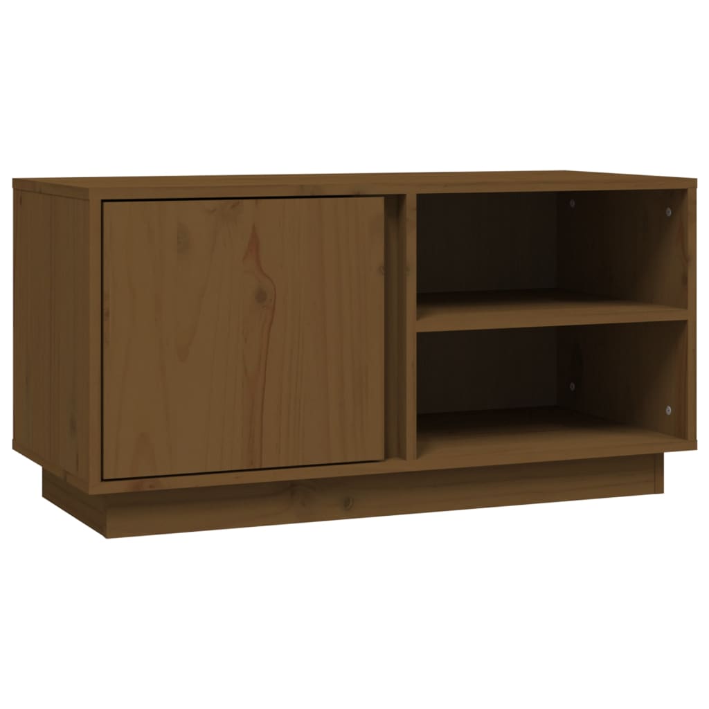 TV-taso hunajanruskea 80x35x40,5 cm täysi mänty - Sisustajankoti.fi