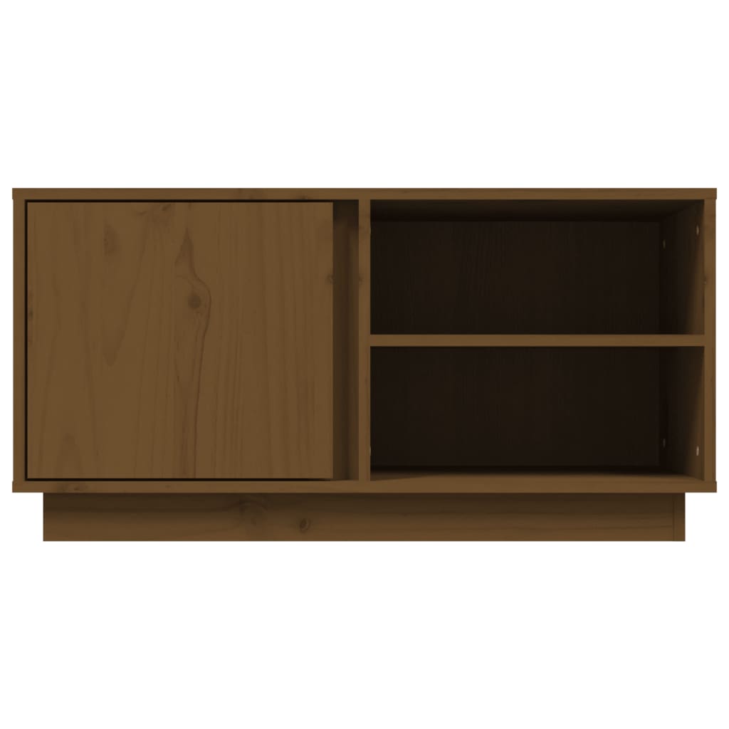 TV-taso hunajanruskea 80x35x40,5 cm täysi mänty - Sisustajankoti.fi
