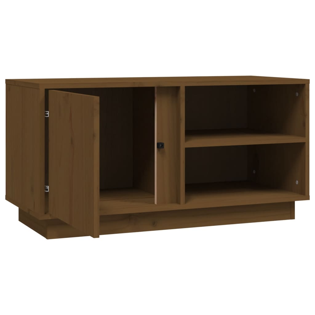 TV-taso hunajanruskea 80x35x40,5 cm täysi mänty - Sisustajankoti.fi